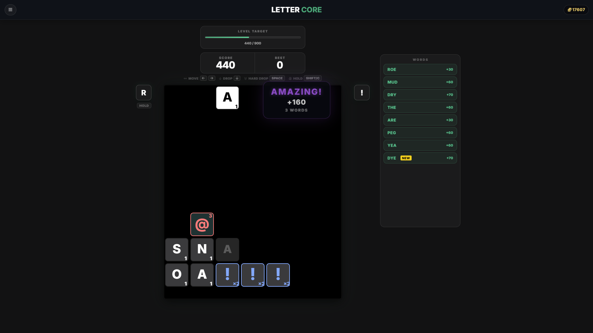 LetterCore adventure mode gameplay
