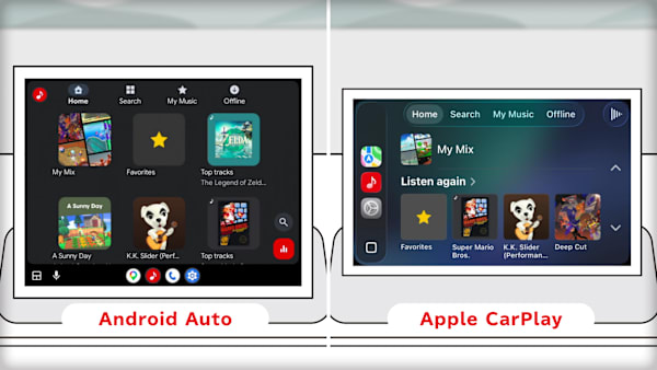 Nintendo Music on Apple CarPlay and Android Auto