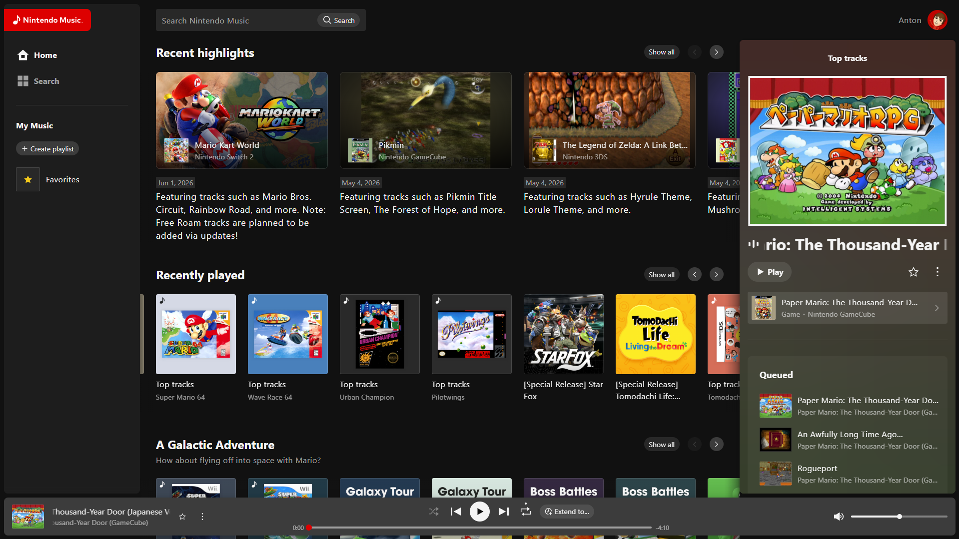 Nintendo Music Expands to Web Browsers, Tablets, Android Auto, and Apple CarPlay